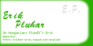 erik pluhar business card